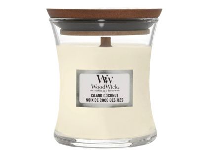 Malá vonná svíčka WoodWick, Island Coconut