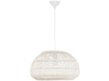 Bílé ratanové závěsné světlo Nova Luce Melody 50,5 cm