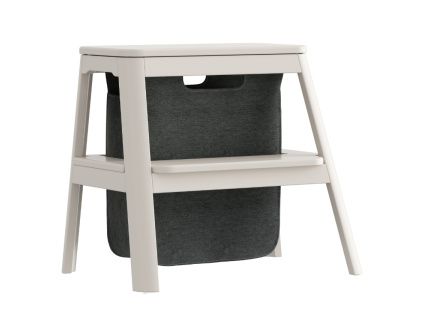 Bílo-šedá dřevěná stolička Step It Up 48 cm