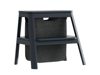 Antracitově šedá dřevěná stolička Step It Up 48 cm