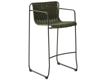 Zelená zahradní barová židle Kave Home Maurina 74,5 cm