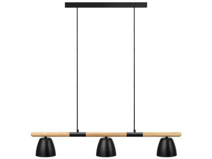 Černé kovové závěsné světlo Theo 92,6 cm