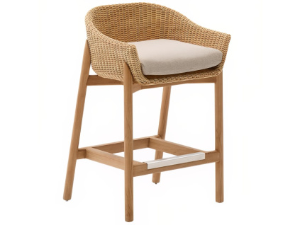 Zahradní barová židle z umělého ratanu Kave Home Galea 75 cm