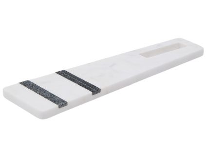 Bílo-černé mramorové servírovací prkénko Kave Home Nira 40 x 12 cm