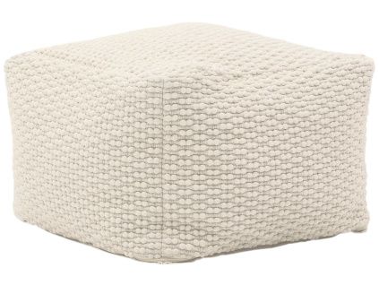 Bílý puf Kave Home Mascarell 60 x 60 cm