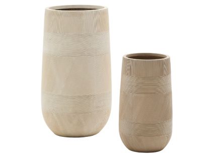 Set dvou béžových zahradních květináčů Kave Home Tival Ø 24/35 cm
