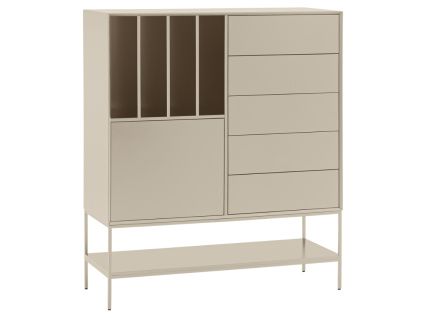 Vysoká krémová komoda Teulat Platt 120 x 45 cm