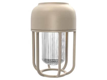 Béžová kovová solární LED lampa Light No. 1