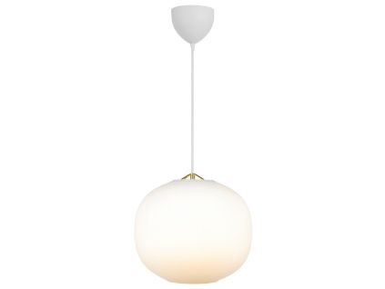 Opálově bílé skleněné závěsné světlo Navone 30 cm