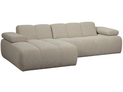 Bouclé rohová pohovka Mojo 284 cm, levá