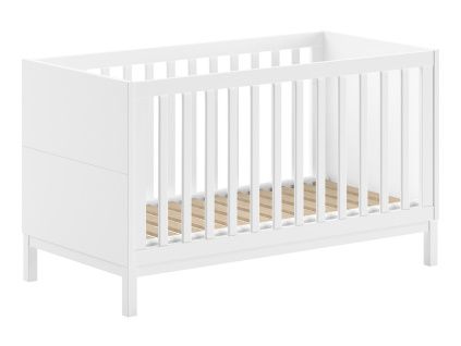 Bílá dřevěná dětská postýlka Vipack Eva 70 x 140 cm