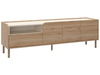 TV stolek Monza 141 x 44 cm s dřevěným dekorem