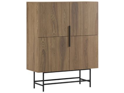 Hnědá komoda Eldia 100 x 40 cm s dubovým dekorem