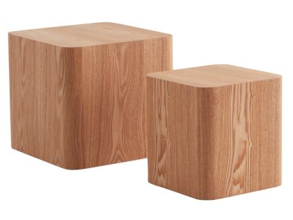 Set dvou přírodních odkládacích stolků CUBO 30x30/40x40 cm