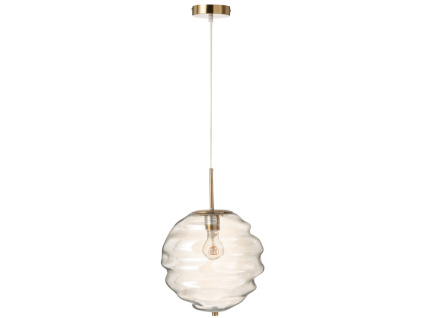 Hnědé skleněné závěsné světlo Honeycomb 34 cm