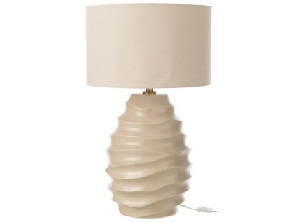Béžová keramická stolní lampa Wave 68 cm