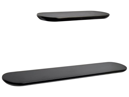 Set dvou černých lakovaných polic Kave Home Arely 35/55 cm