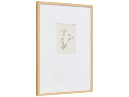 Bílý květinový obraz Kave Home Lirena 50 x 70cm