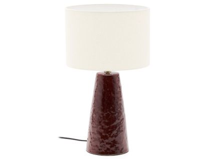 Vínově červená keramická stolní lampa Kave Home Drava