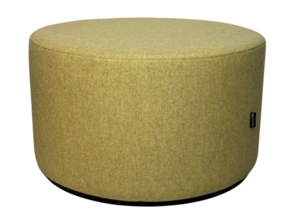 Žlutý čalouněný puf GIRO 60 cm