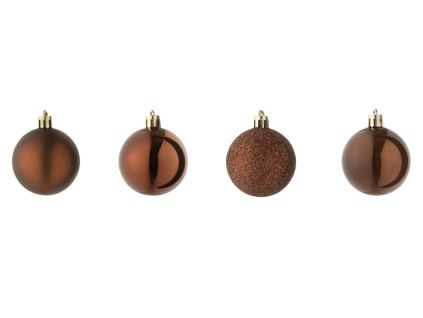 Hnědé vánoční ozdoby Bauble 10 cm, 40 ks1500 x 1000 px