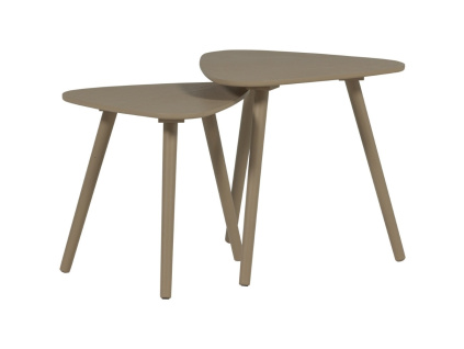 Set dvou béžových odkládacích stolků Nila 40 x 40/45 x 45 cm