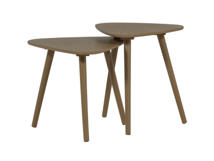 Set dvou hnědých odkládacích stolků Nila 40 x 40/45 x 45 cm