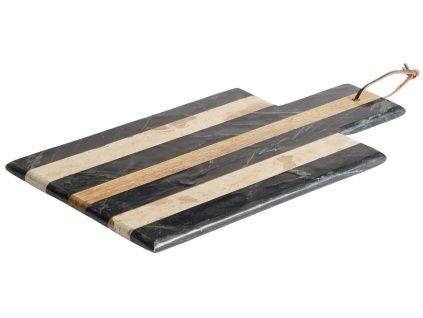 Béžovo-černé mramorové servírovací prkénko kave home Surne 40 x 23 cm
