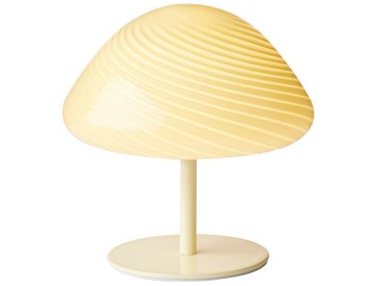 Krémově bílá skleněná stolní lampa Halo Design Mini Mush 17 cm