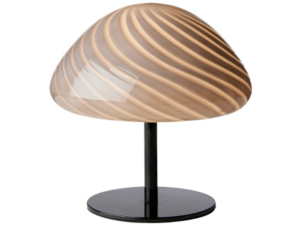 Šedá skleněná stolní lampa Halo Design Mini Mush 17 cm