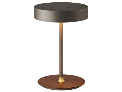 Šedá kovová nabíjecí stolní LED lampa Halo Design On the Move 19 cm
