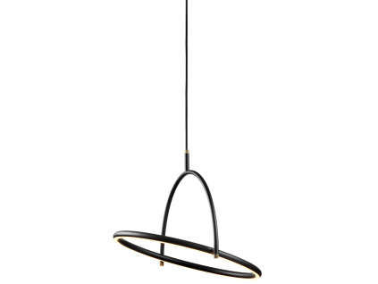 Černé kovové závěsné LED světlo Halo Design Tilt 40 cm