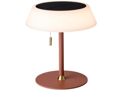 Terakotově červená kovová nabíjecí stolní LED lampa Halo Design Solar 19 cm