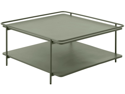 Olivově zelený kovový konferenční stolek Unique Furniture Yuba 75 x 75 cm