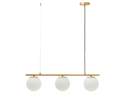 Zlaté kovové závěsné světlo Kave Home Brisia 73 cm
