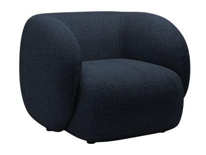 Tmavě modré bouclé křeslo Micadoni Kate