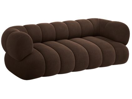 Hnědá sametová trojmístná pohovka Cosmopolitan Design Koge 210 cm