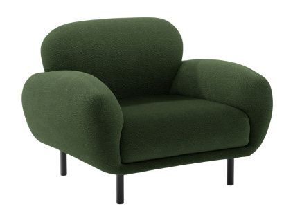 Zelené bouclé křeslo Micadoni Poppy