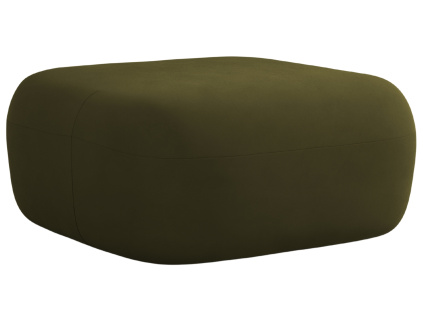 Zelená sametová podnožka Windsor & Co Aldrin 90 x 88 cm