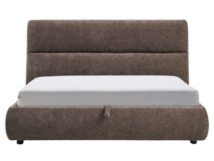 Hnědá dvoulůžková postel Kave Home Dafra 160 x 200 cm s úložným prostorem