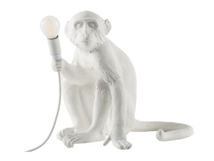 Bílá stolní lampa Monkey