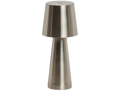 Stříbrná kovová zahradní stolní LED lampa Kave Home Arenys S