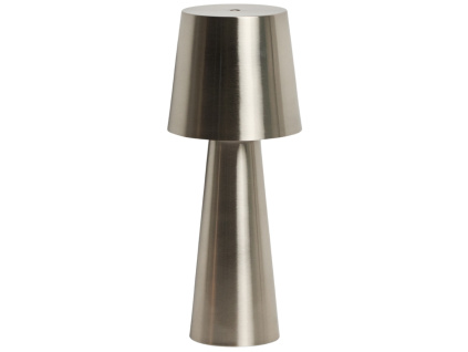 Stříbrná kovová zahradní stolní LED lampa Kave Home Arenys M