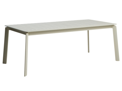 Krémový hliníkový rozkládací zahradní stůl Kave Home Brela 205/287 x 100 cm