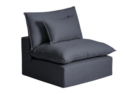 Tmavě šedé křeslo Kave Home Anarela 110 cm s odnímatelným potahem