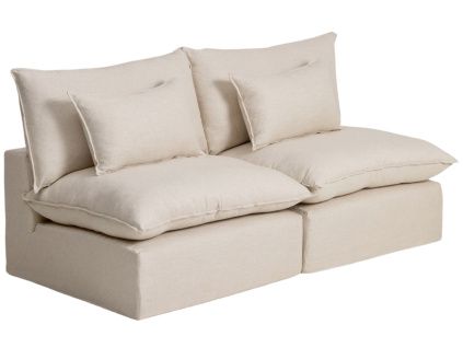 Béžová pohovka Kave Home Anarela 220 cm s odnímatelným potahem