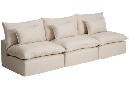 Béžová modulární pohovka kave home Anarela 330 cm s odnímatelným potahem