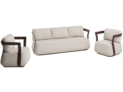 Hnědo-béžový set zahradní pohovky a křesel kave home Tamaris