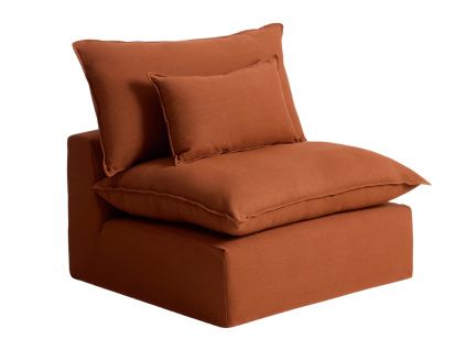 Terakotové křeslo Kave Home Anarela 110 cm s odnímatelným potahem