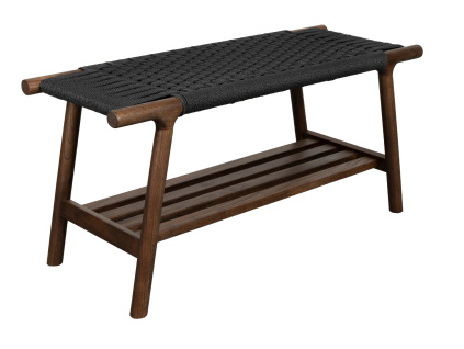 Hnědá dubová lavice KINTARO 90 cm